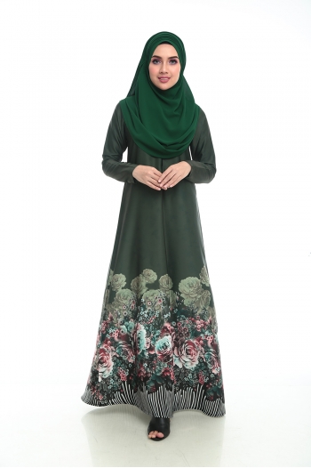 Jubah Floral (Dark Green)
