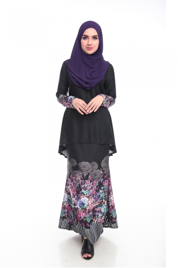 Kurung Floral (Black)