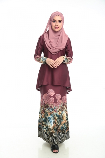 Kurung Floral (Reddish Brown)