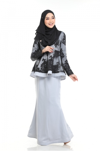 Aurora Lace Kurung Grey