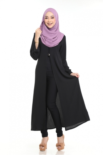 Cardigan Delisha Straight Cut Black
