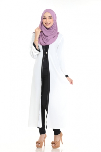 Cardigan Delisha Straight Cut Off White