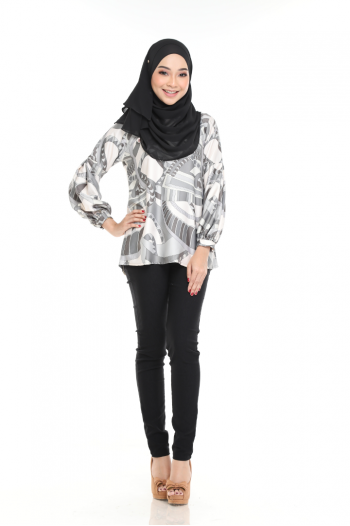 Eriqa Blouse Grey & White