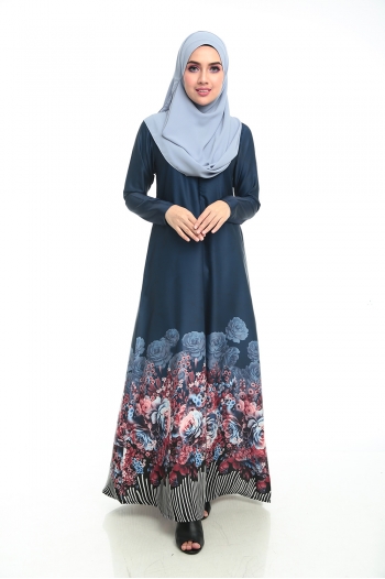 Jubah Floral (Dark Blue)
